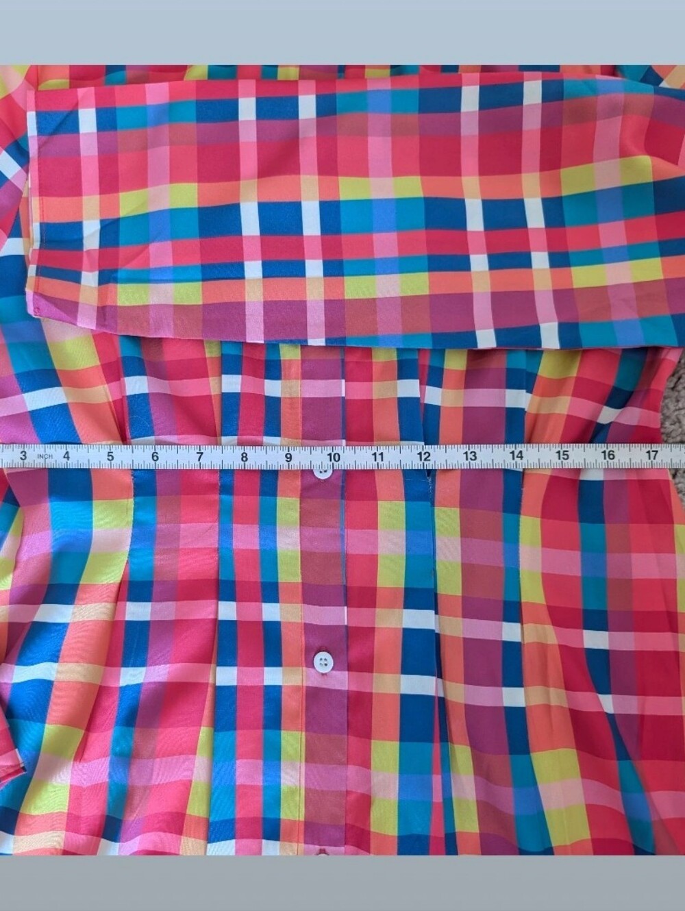 NWT Made With Love Vibrant Plaid Shirt Dress - Size M - Picture 9 of 11